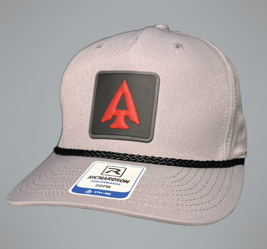 Light Gray and Red Patch Hat